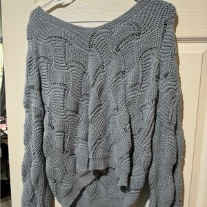 Off the shoulder sweater.